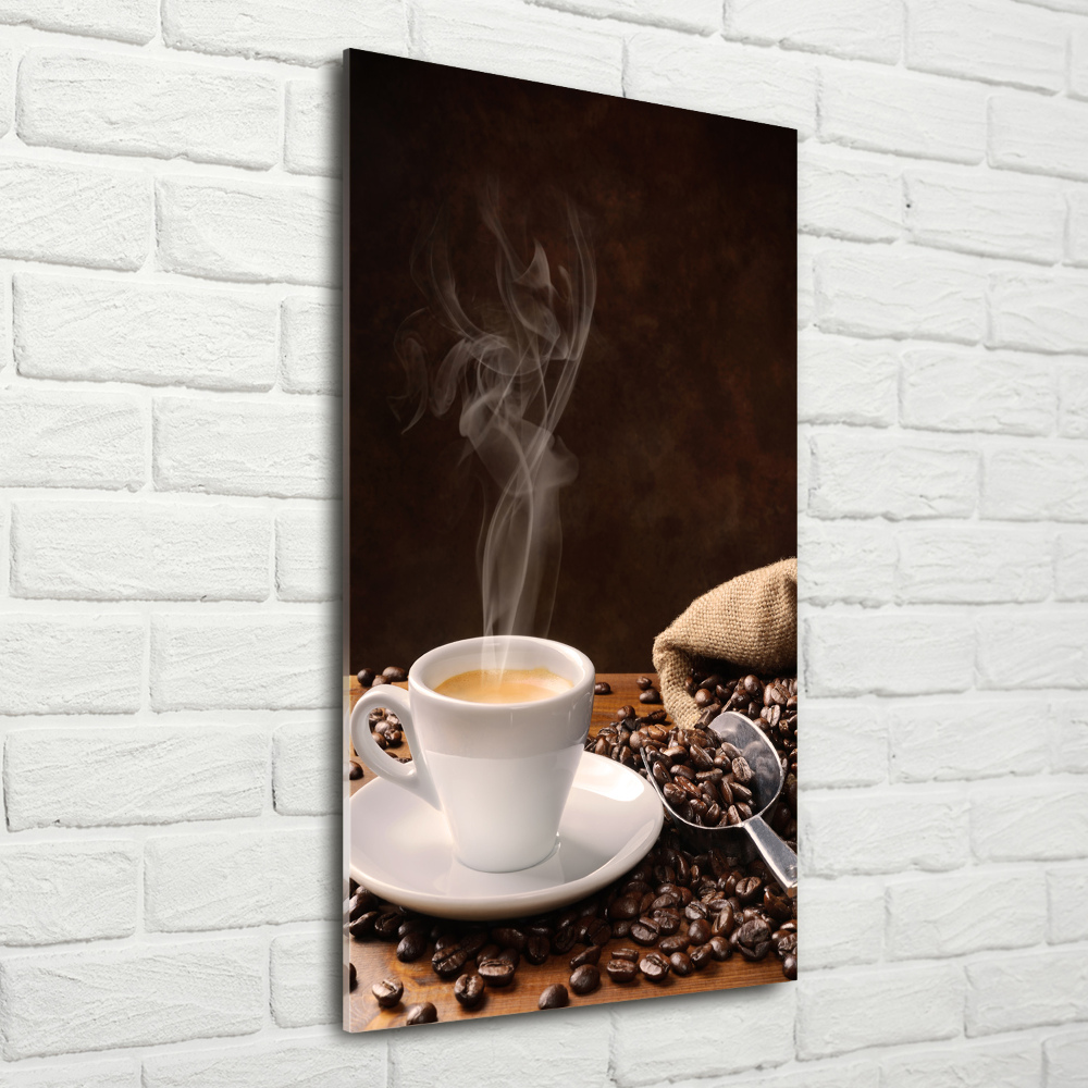 Wall art on glass Cup of coffee