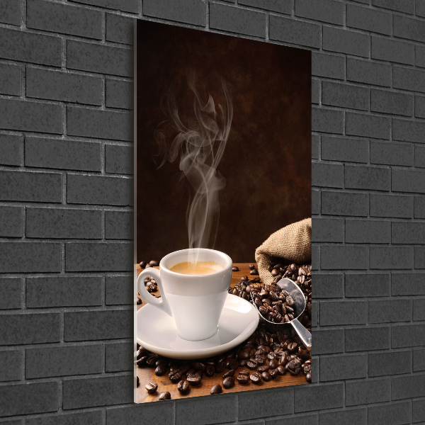 Wall art on glass Cup of coffee