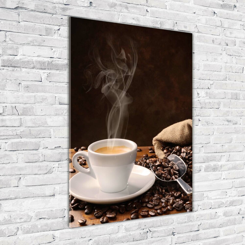 Wall art on glass Cup of coffee