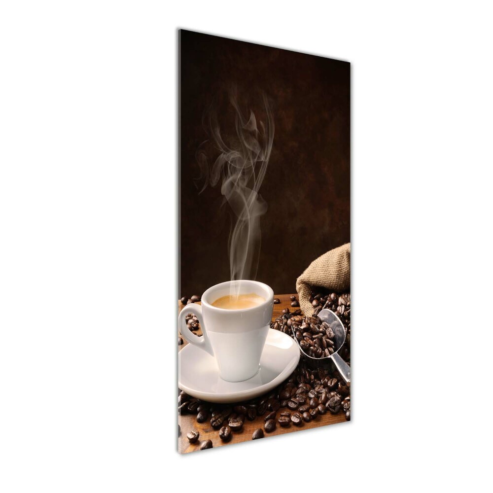 Wall art on glass Cup of coffee