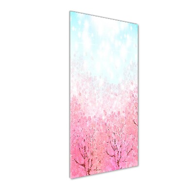 Glass wall art Cherry blossoms