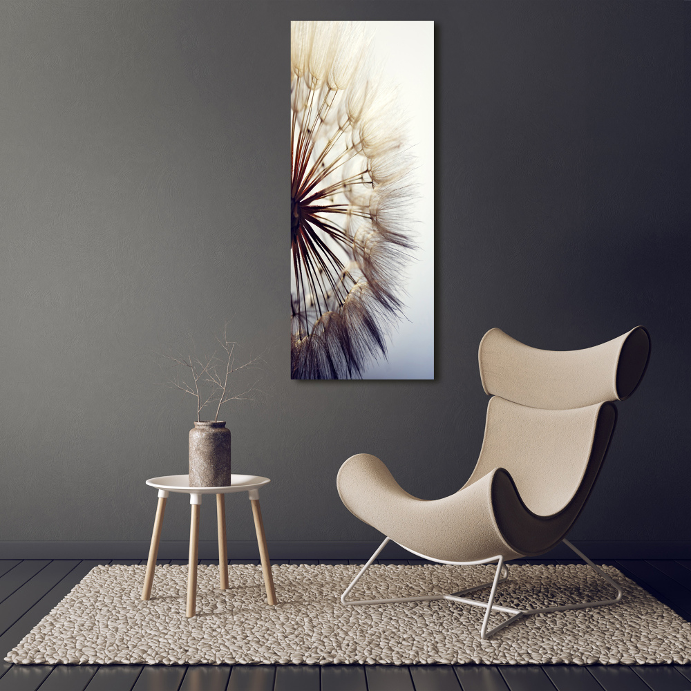 Glass wall art Dandelion