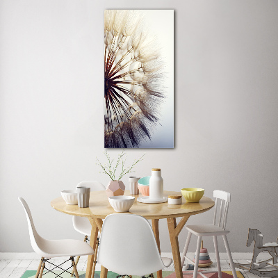 Glass wall art Dandelion