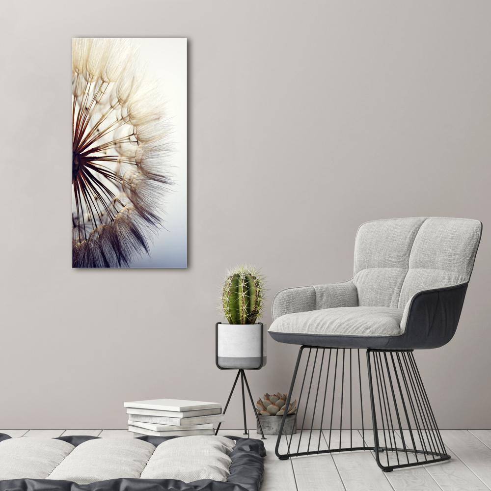 Glass wall art Dandelion