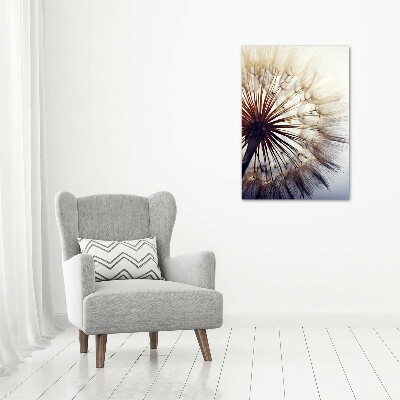 Glass wall art Dandelion