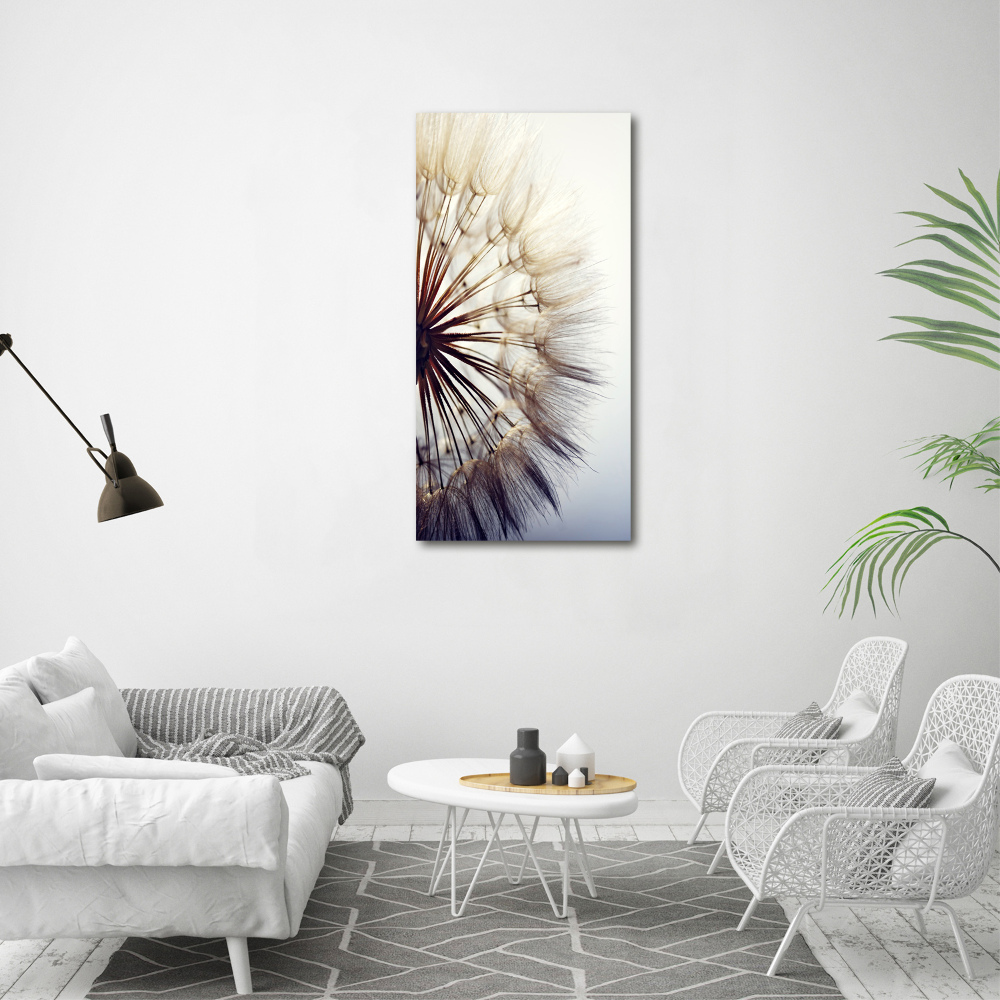 Glass wall art Dandelion