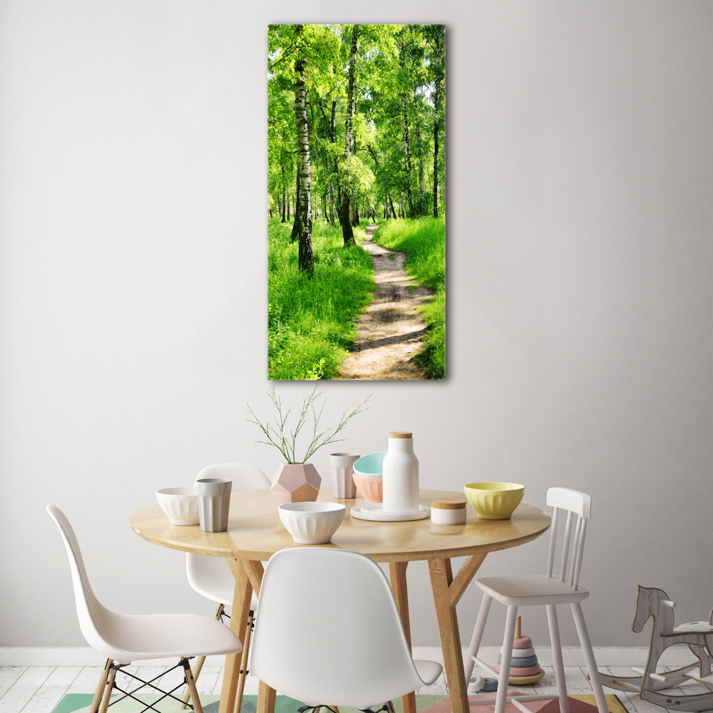 Photo printed on glass Birch forest