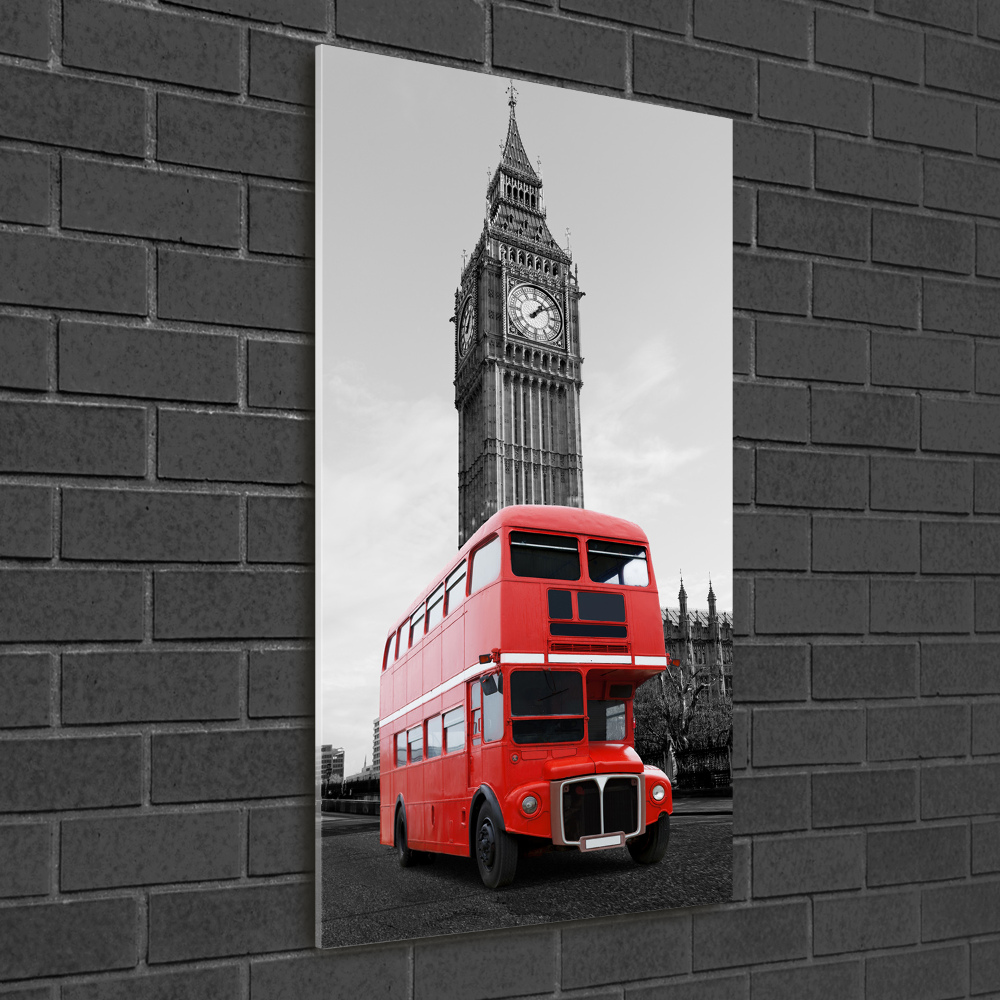 Photo printed on glass London bus