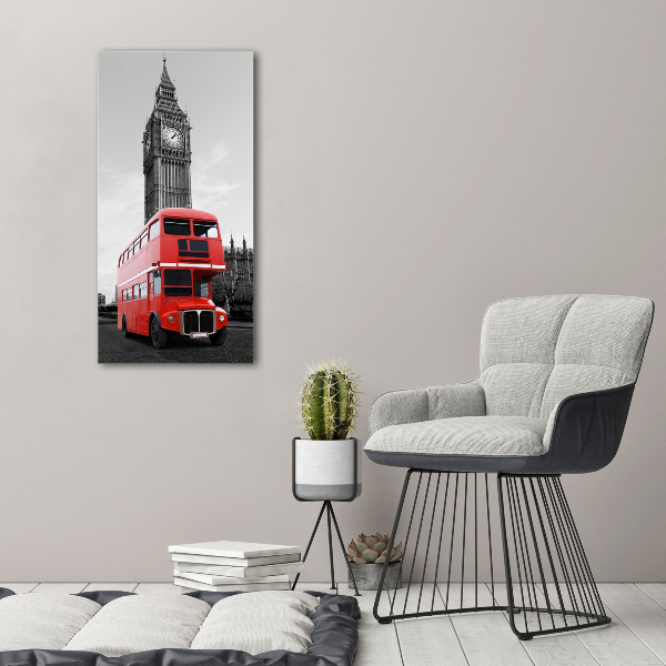 Photo printed on glass London bus