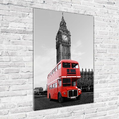 Photo printed on glass London bus