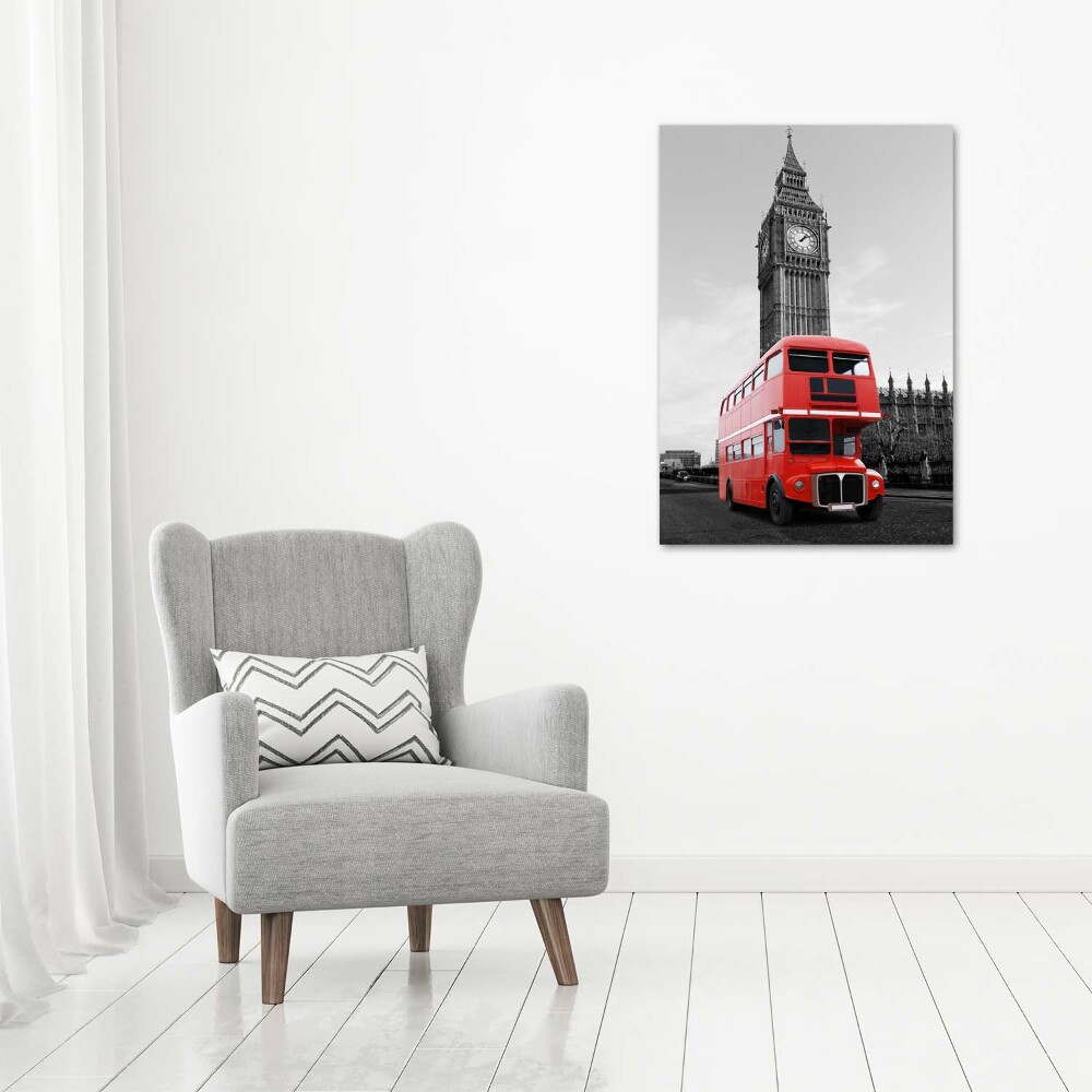 Photo printed on glass London bus