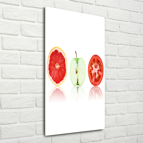 Print on a a glass Fruits and vegetables