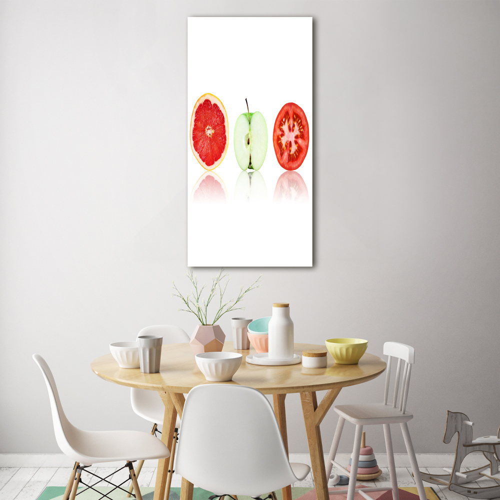 Print on a a glass Fruits and vegetables