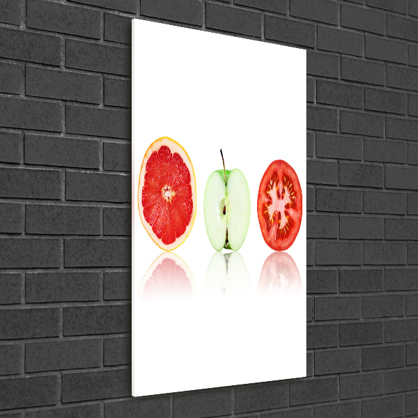 Print on a a glass Fruits and vegetables