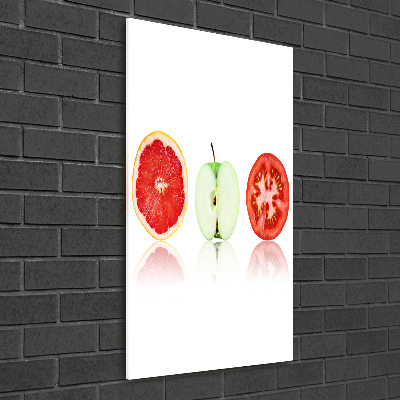 Print on a a glass Fruits and vegetables