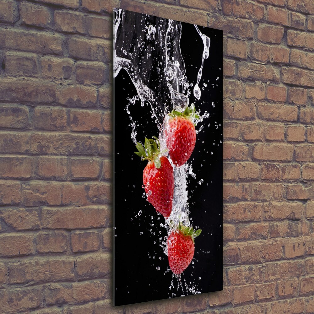 Wall art on glass Strawberries