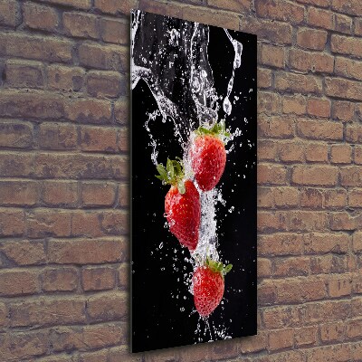 Wall art on glass Strawberries