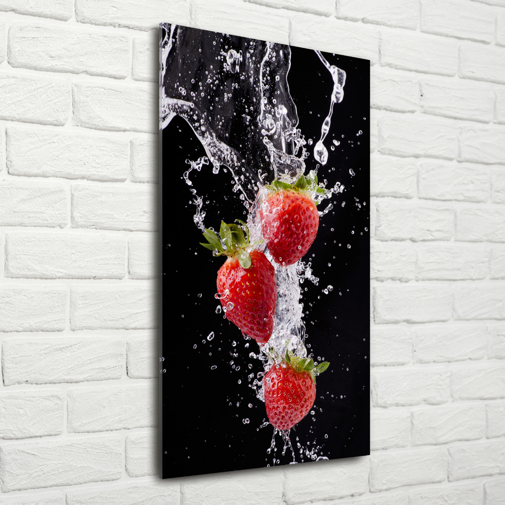 Wall art on glass Strawberries