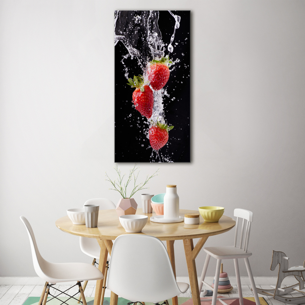 Wall art on glass Strawberries