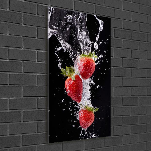 Wall art on glass Strawberries