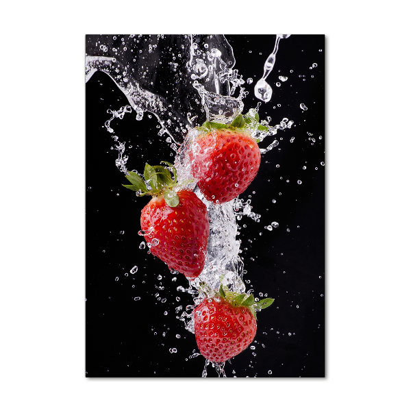 Wall art on glass Strawberries