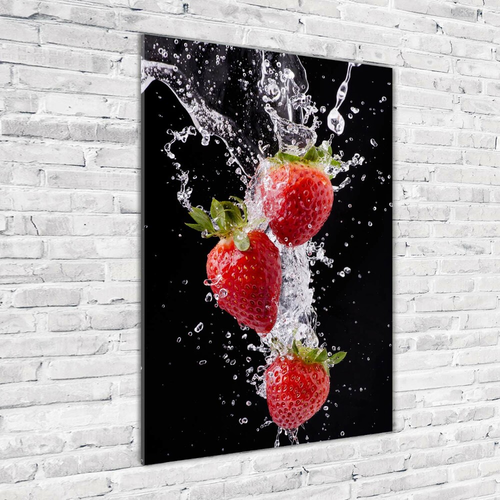 Wall art on glass Strawberries