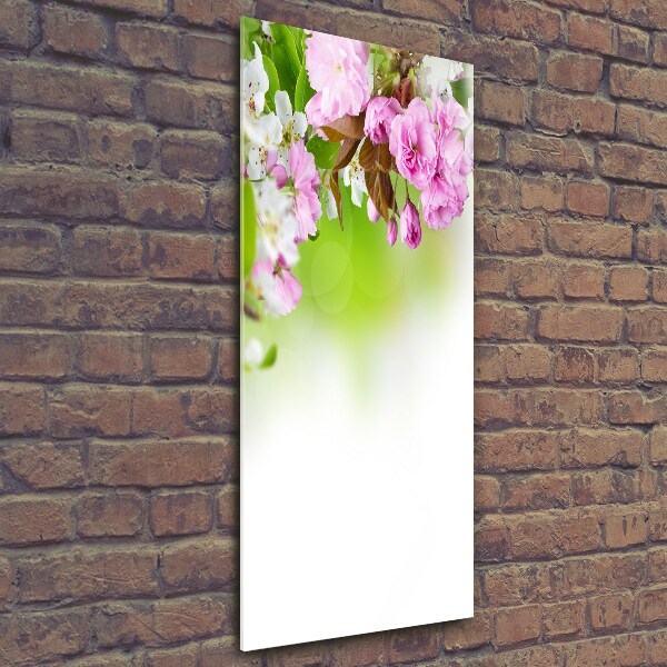 Print on a a glass Spring flowers