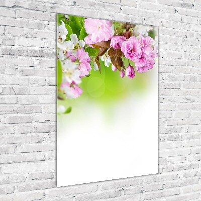 Print on a a glass Spring flowers