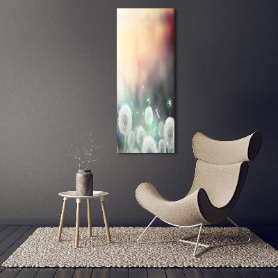 Glass wall art dandelions