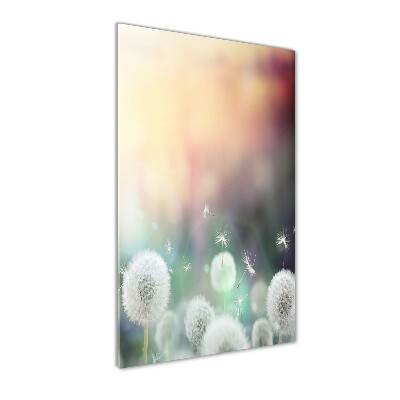 Glass wall art dandelions