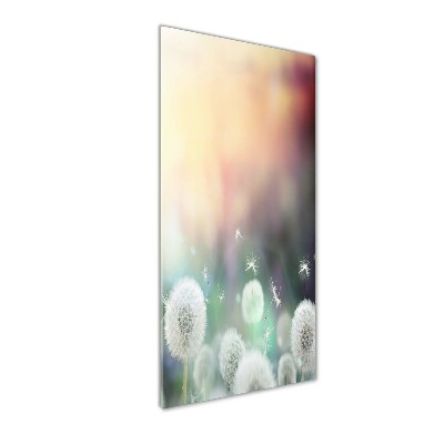 Glass wall art dandelions