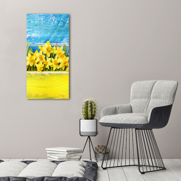 Glass wall art Daffodil