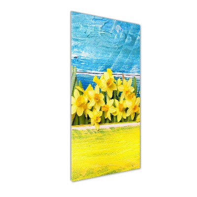 Glass wall art Daffodil