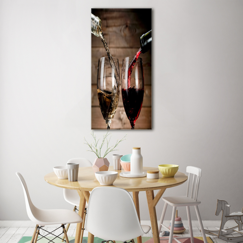 Wall art on glass Wine in glasses