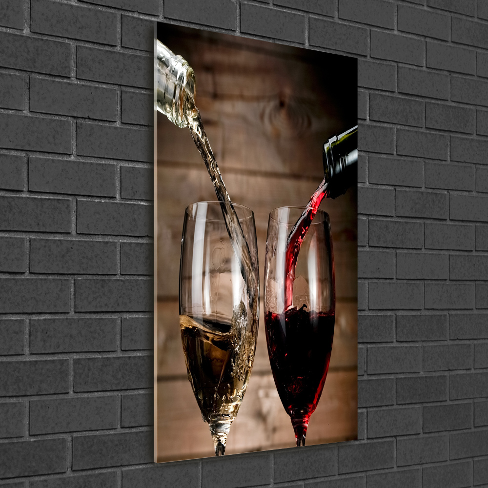 Wall art on glass Wine in glasses