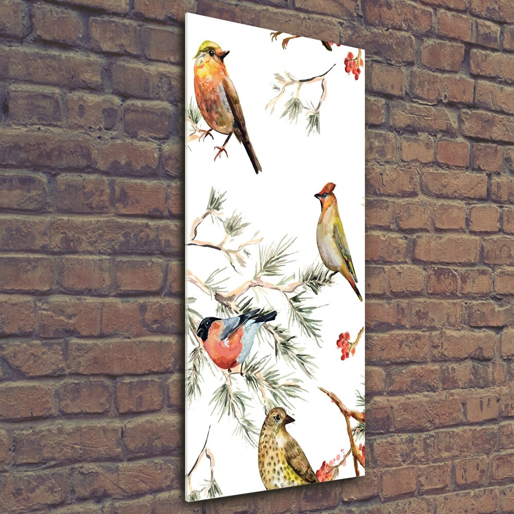 Photo printed on glass Birds and conifers