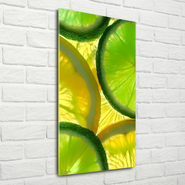 Wall art on glass Lime and lemon