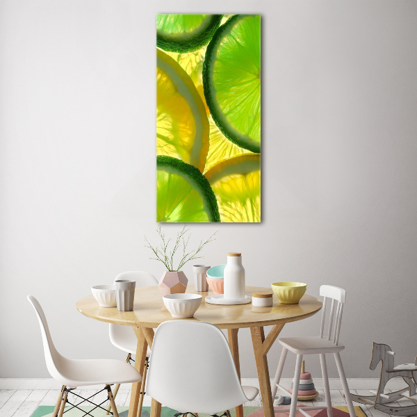 Wall art on glass Lime and lemon