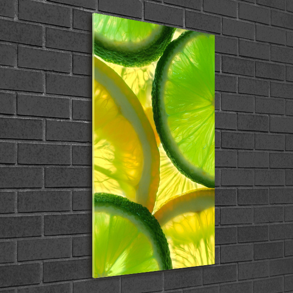 Wall art on glass Lime and lemon