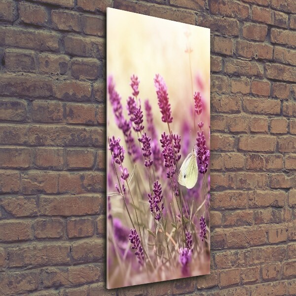 Glass art picture Lavender flowers