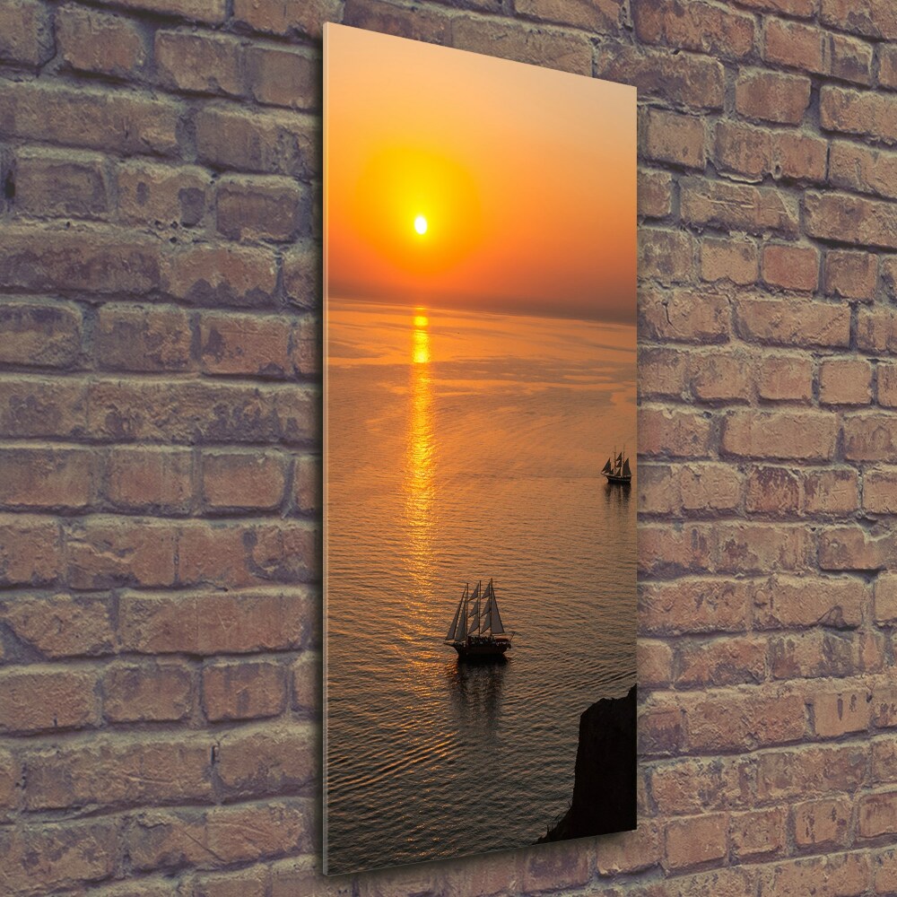 Glass picture wall art Sunset sea