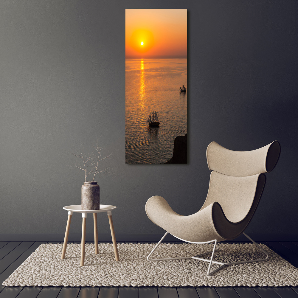 Glass picture wall art Sunset sea