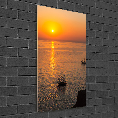 Glass picture wall art Sunset sea