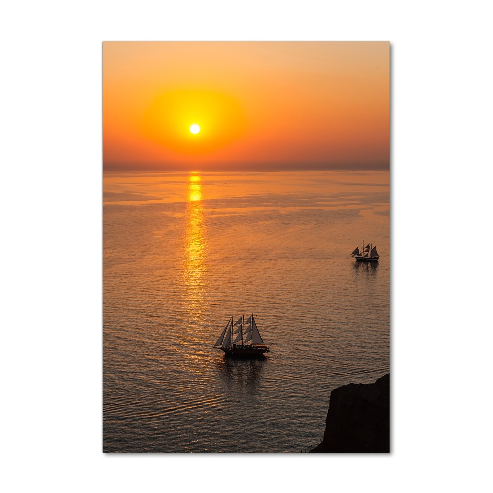 Glass picture wall art Sunset sea