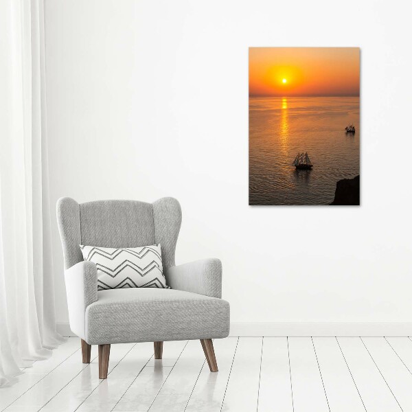 Glass picture wall art Sunset sea