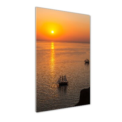 Glass picture wall art Sunset sea