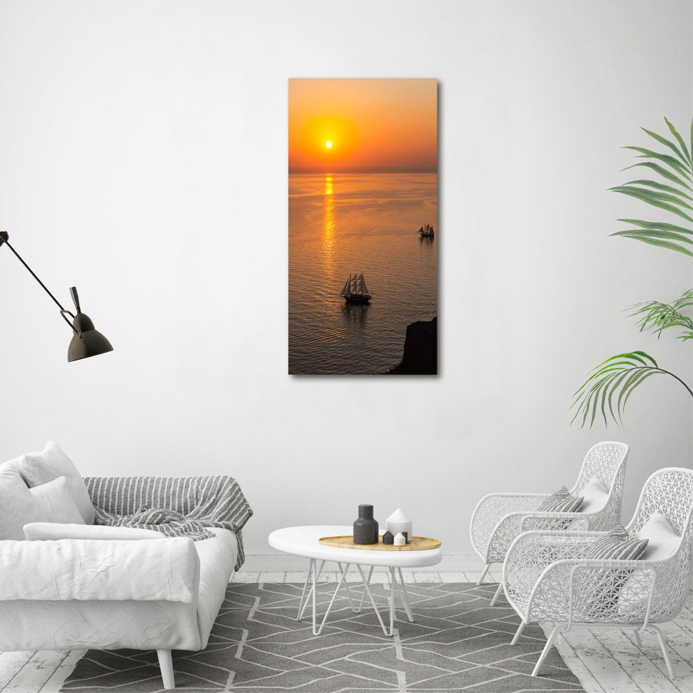 Glass picture wall art Sunset sea