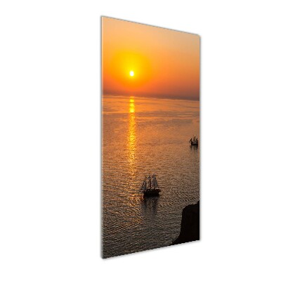 Glass picture wall art Sunset sea