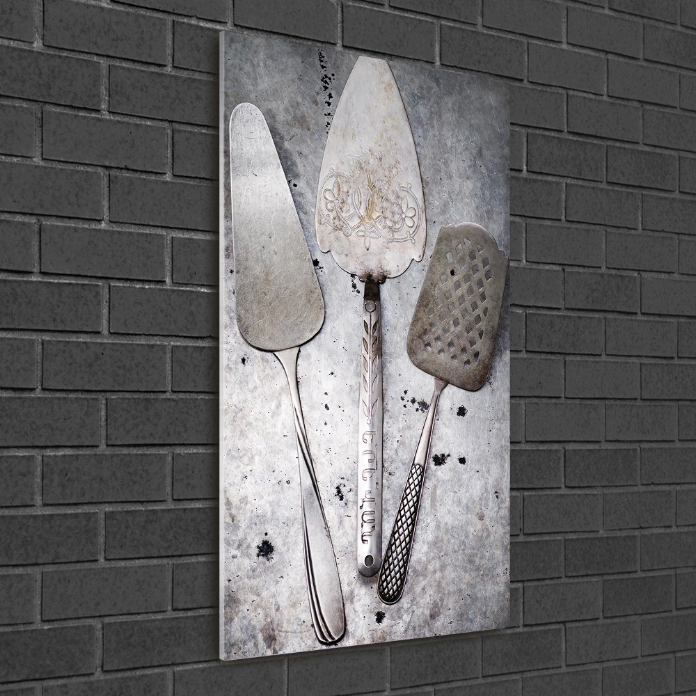 Print on a a glass Metal cutlery