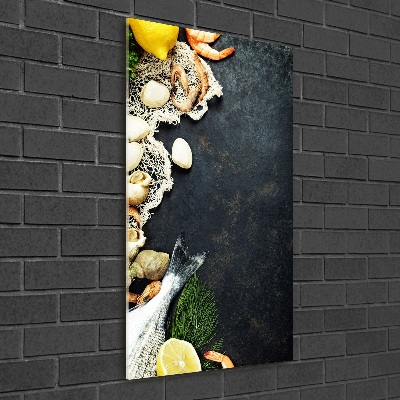 Wall art on glass Seafood